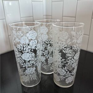 Vintage Rose Etched Glasses (3)